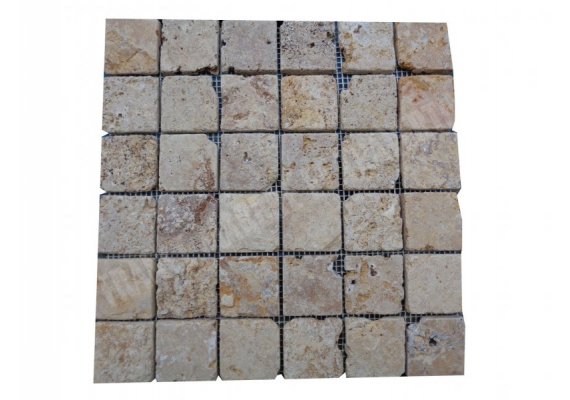 Travertin Jaune Mosaïque 4,8x4,8 cm Antique  1