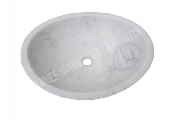 Marbre Carrare Turque Vasque Ovale 55x45 cm Poli 1