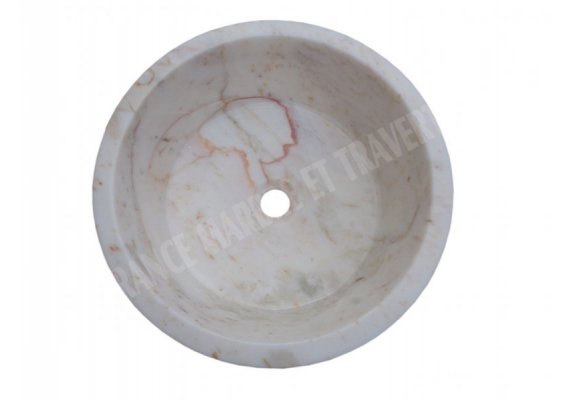 Marbre Afyon Jaune Vasque Mi-Conique Strié 1