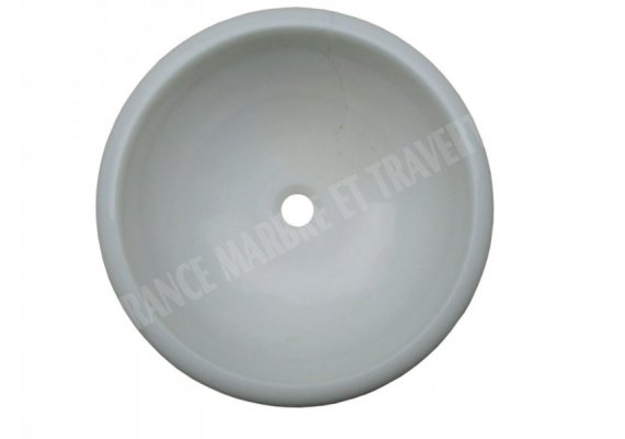 Dolomite Blanc Vasque Encastrer Poli 1