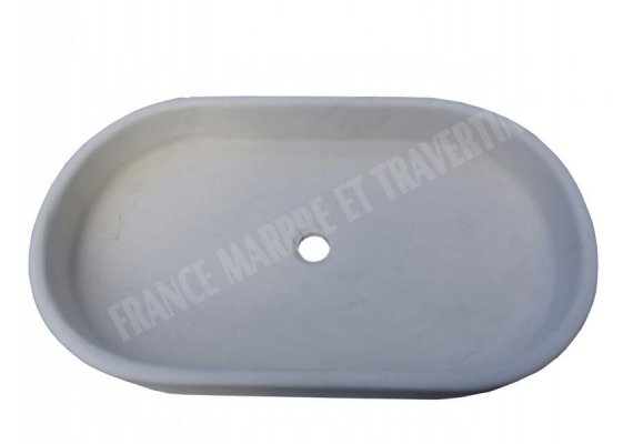 Calcaire Limestone Ovale Vasque 70x40x10 cm Adouci 1