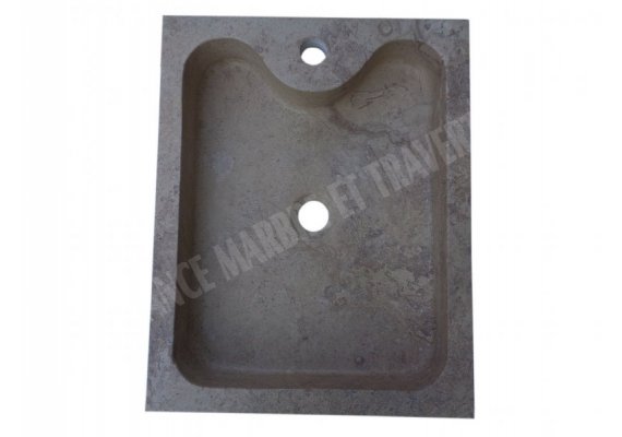 Travertin Noce Evier 50x40 10 cm Adouci 1