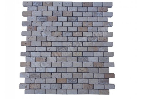 Travertin Mixte Mosaïque 3 Couleur 1,5x3 cm Antique  1
