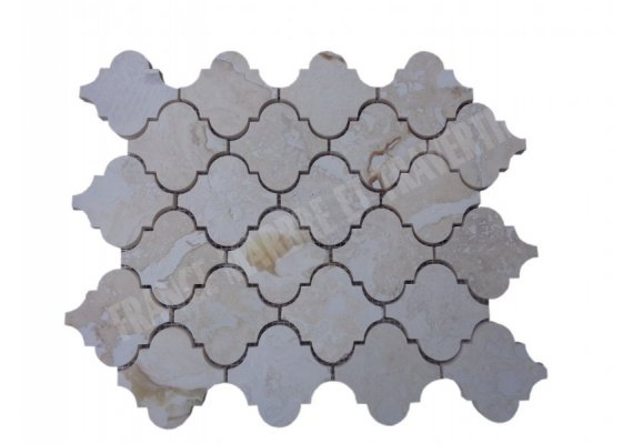Travertin Beige Mosaïque Arabesque Lanterne Adouci 1
