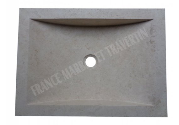 Travertin Beige Evier 55x40 10 cm Adouci 1