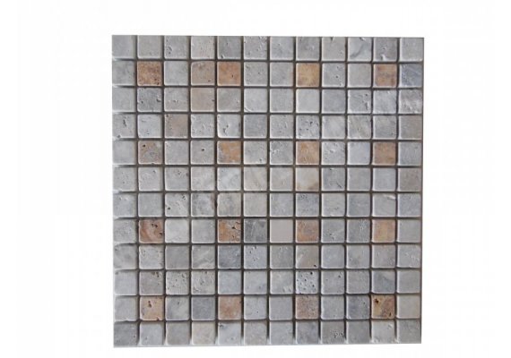 Travertin Silver & Jaune Mosaïque 2,3x2,3 cm Antique 1