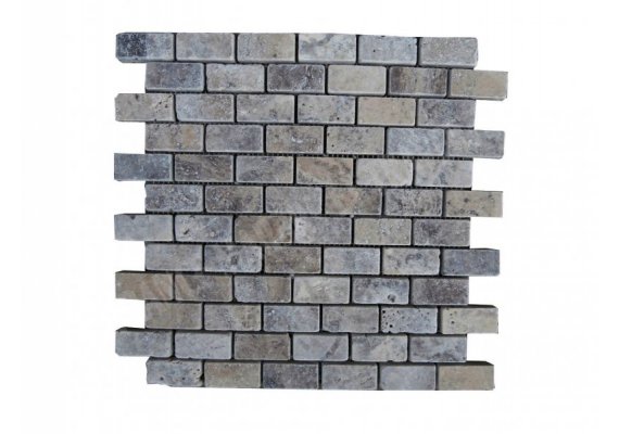 Travertin Silver Mosaïque 2,3x4,8 cm Antique  1