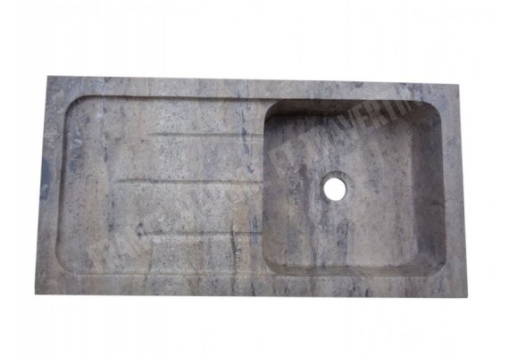 Travertin Silver Évier 1 Bac 90x46 18 cm Adouci 1