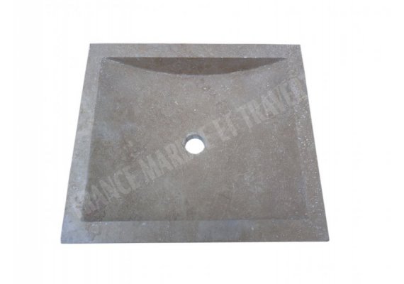 Travertin Noce Évier 45x50 10 cm Adouci 1
