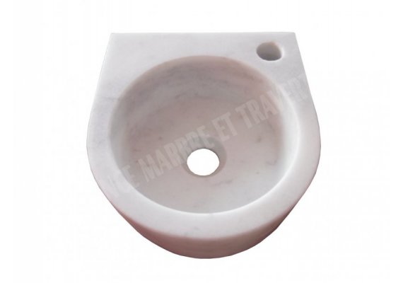 Marbre Afyon Blanc Lave Main Angle 30x30 cm 1