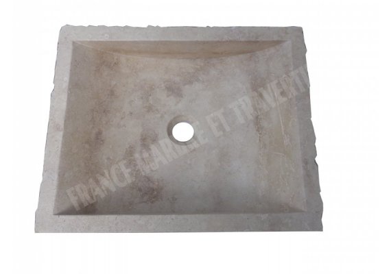 Travertin Beige Évier 50x40 10 cm Éclate 1