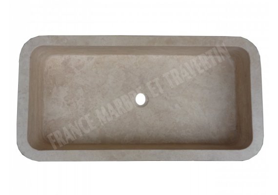 Travertin Beige Évier Grande Bac 90x46 15 cm  1