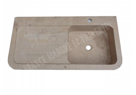 Travertin Beige Évier 1 Bac 90x46 15 cm  1