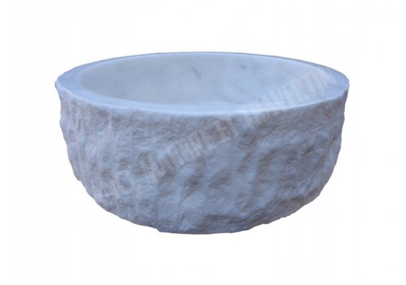 Marbre Blanc Vasque Cylindre Éclate 1
