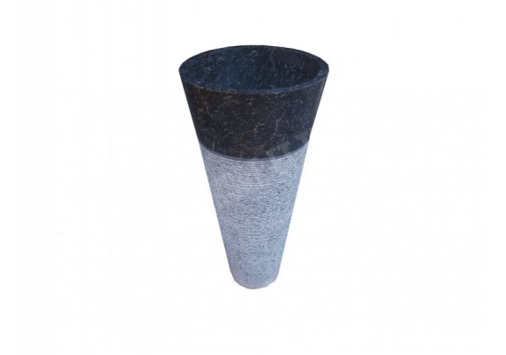 Marbre Noir Piédestal Vasque Strié 1