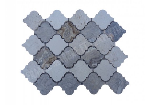 Travertin Silver & Limra Mosaïque Lanterne Adouci 1