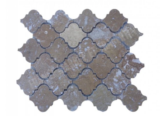 Travertin Noce Mosaïque Arabesque Lanterne Adouci 1