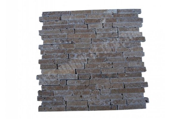 Travertin Noce Mosaïque 1,5 cm Batonnet Antique   1