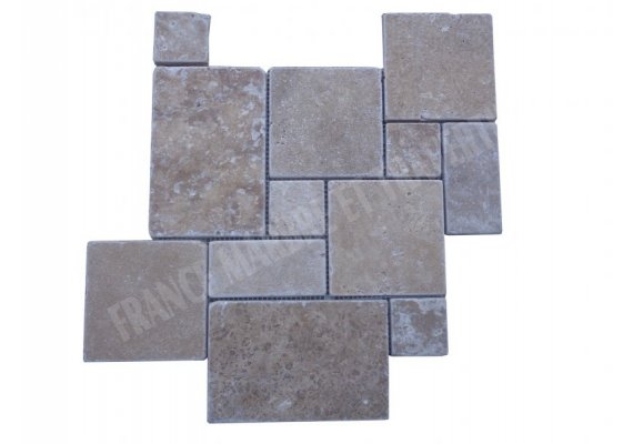 Travertin Noce Mosaïque Big Opus Romain Antique  1