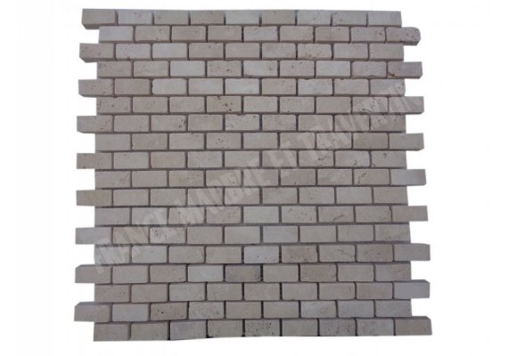 Travertin Beige Clair Mosaïque 1,5x2,3 cm Antique  1