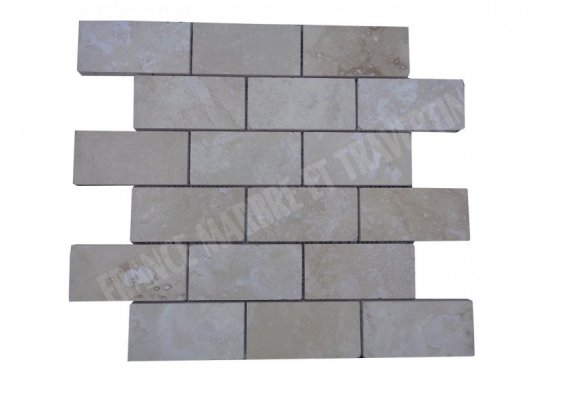 Travertin Beige Mosaïque 4,8x10 cm Poli  1