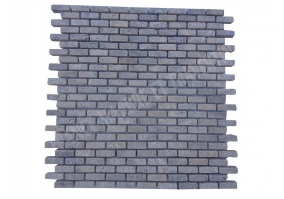 Travertin Silver Mosaïque 1x3 cm Antique   1