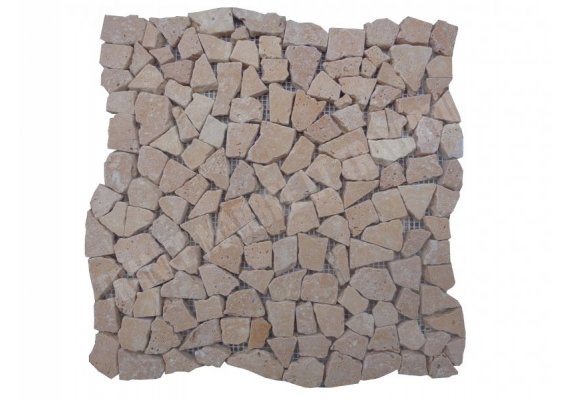 Travertin Jaune Mosaïque Galet Opus Antique  1