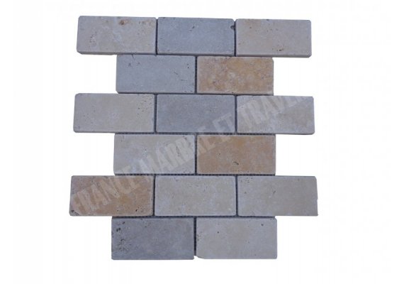 Travertin Mixte Mosaïque 4,8x10 cm Antique  1