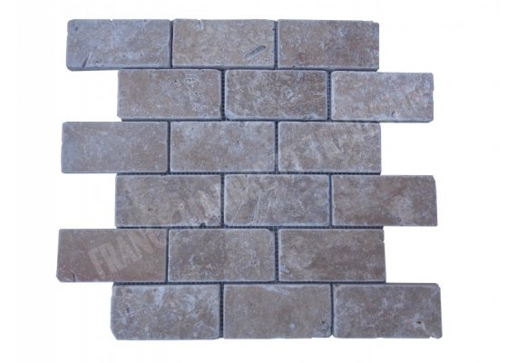 Travertin Noce 4,8x10 cm Mosaïque Antique  1