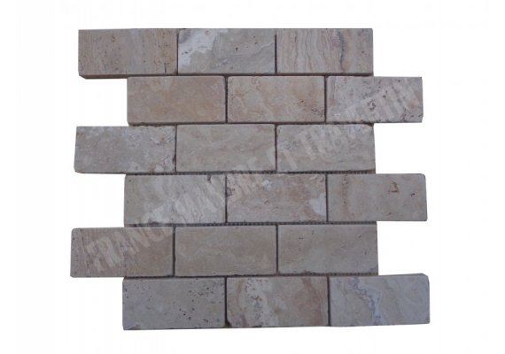 Travertin Valencia Scabas Mosaïque 4,8x10 cm Antique  1