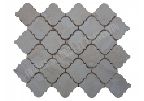 Travertin Beige Clair Mosaïque Lanterne Adouci  1