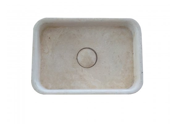 Travertin Beige Évier Bouchon 50x35 10 cm Adouci 1