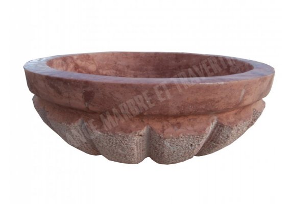 Travertin Rose Vasque Melon Boucharde 1