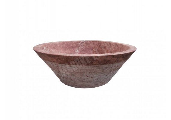 Travertin Rose Vasque Conique Strié 1