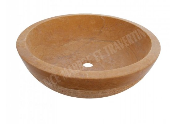 Travertin Jaune Vasque Bol Strié 1