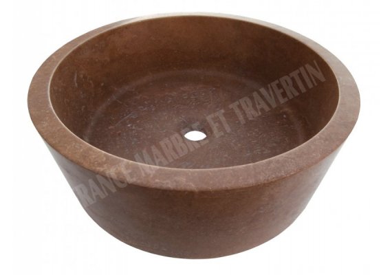 Travertin Noce Vasque Cylindre Adouci 1