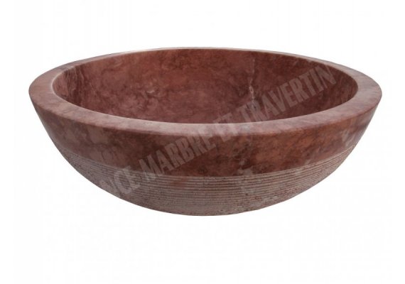Travertin Rose Vasque Bol Strié 1