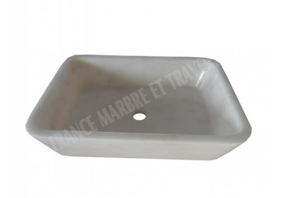 Marbre Afyon Blanc Vasque 50x70x20 cm 1