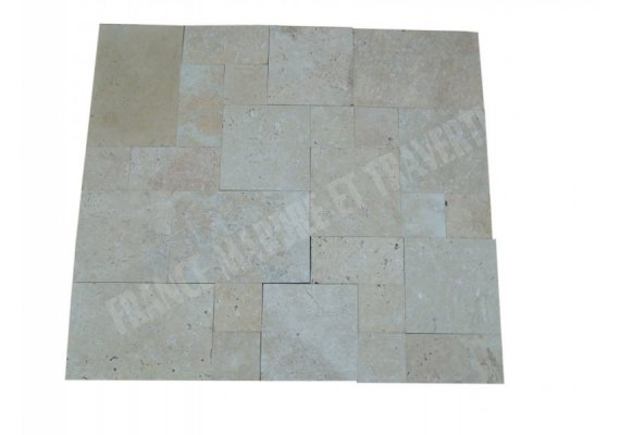 Travertin Beige Clair Mini Opus Romain 1,2 cm Antique  1