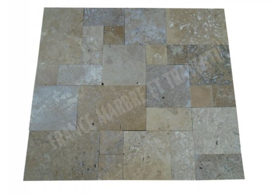 Travertin Beige & Noce Mini Opus Romain 1,2 cm  1