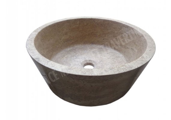 Travertin Walnut Vasque Mi-Conique Adouci 1