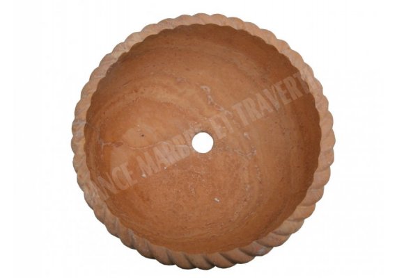 Travertin Jaune Vasque Encastrer Corde Adouci 1