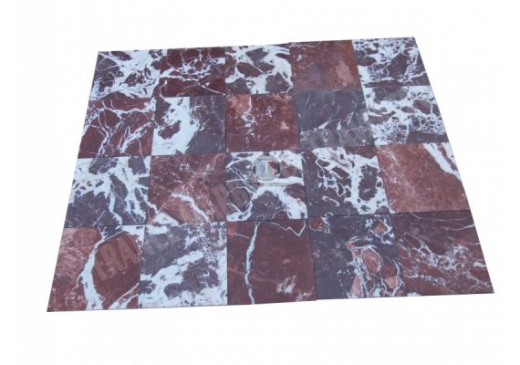 Marbre Rouge Tiger Cerise 30x30x1 cm Poli  1